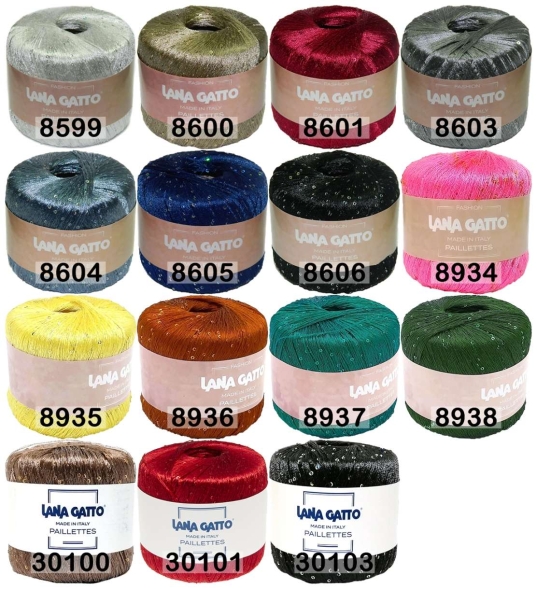 Пряжа lana gatto paillettes lg