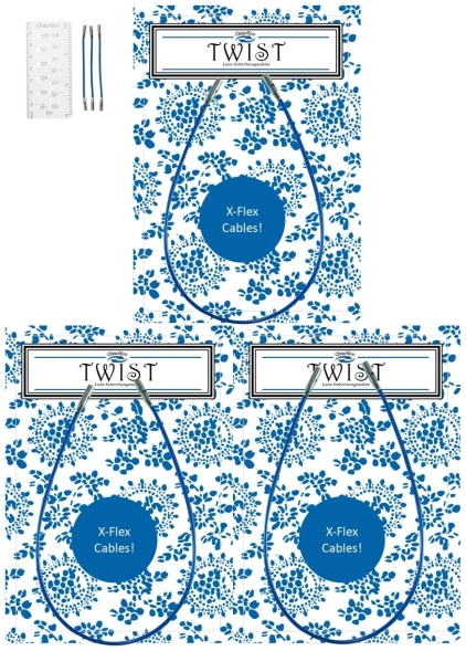 Леска twist x-flex blue cables синяя для спиц