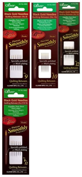 Иглы для квилтинга черно-золотые clover