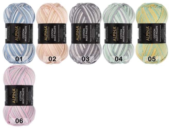 Пряжа alpina cotton multi pallete