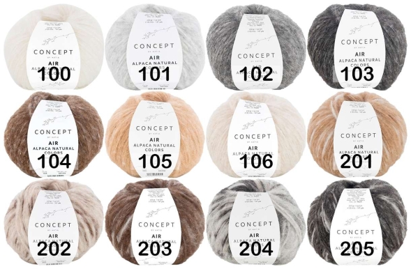 Пряжа concept air alpaca natural colors