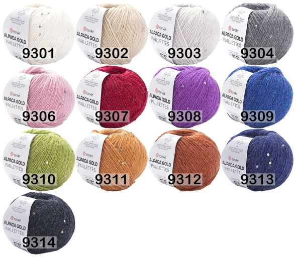 Пряжа yarnart alpaca gold paillettes
