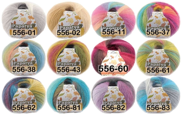 Пряжа kamgarn angora batik papatya комплект 5 мотков
